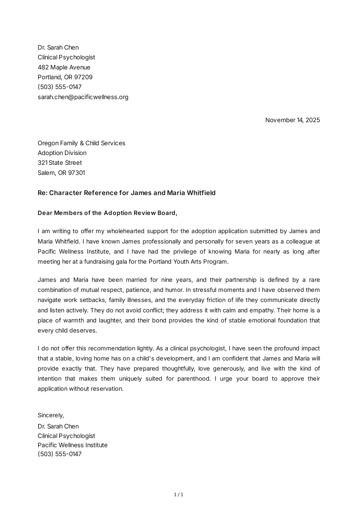 Adoption Reference Letter - Free AI Reference Letter Generator, 50+ Real Reference Letter Examples