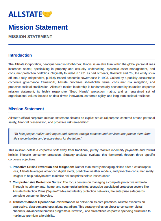 Allstate Mission Statement - Free AI Mission Statement Generator, 50+ Real Mission Statement Examples