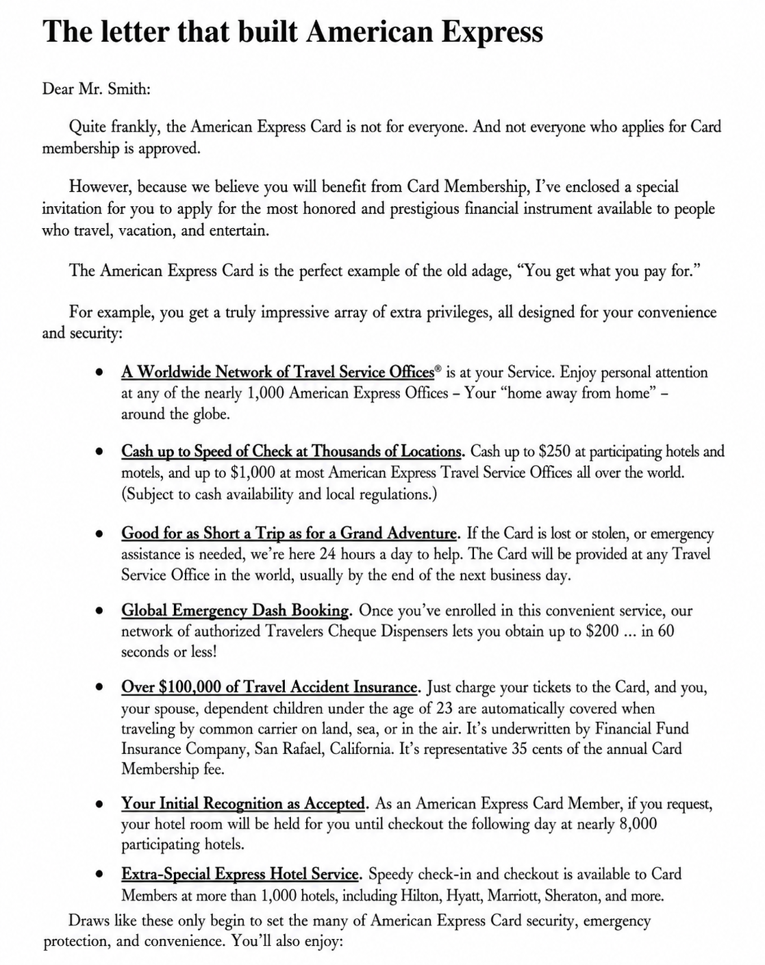 American Express Sales Letter - Free AI Sales Pitch Generator, 50+ Real Sales Pitch Examples