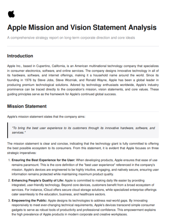 Apple Mission Statement - Free AI Mission Statement Generator, 50+ Real Mission Statement Examples