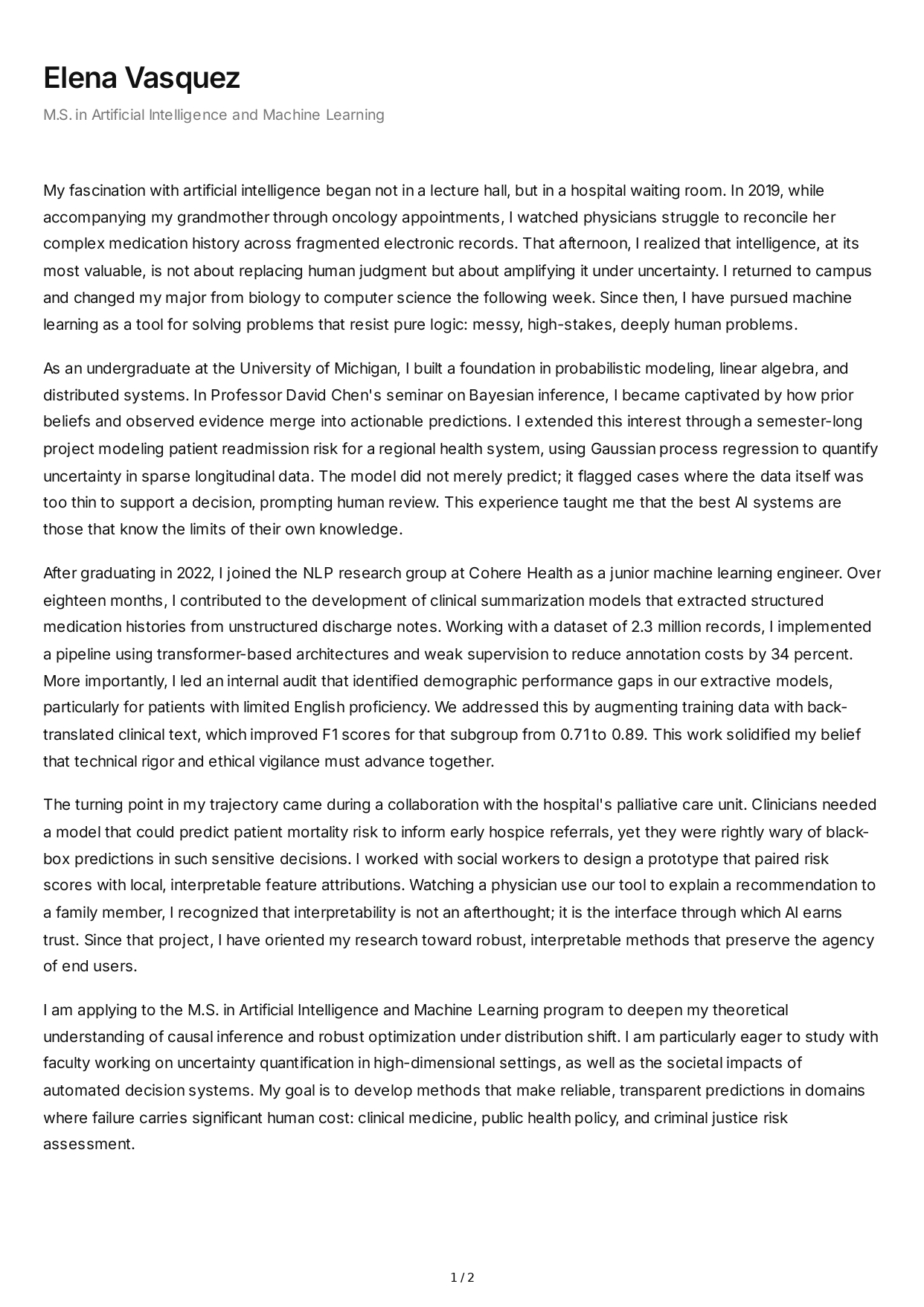 Artificial Intelligence Personal Statement - Free AI Personal Statement Generator, 50+ Real Personal Statement Examples