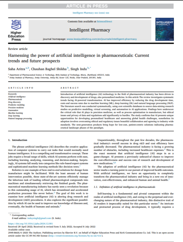 Artiﬁcial Intelligence applications in pharmaceuticals - Free AI Artificial Intelligence Applications Generator, 50+ Real Artificial Intelligence Application Examples
