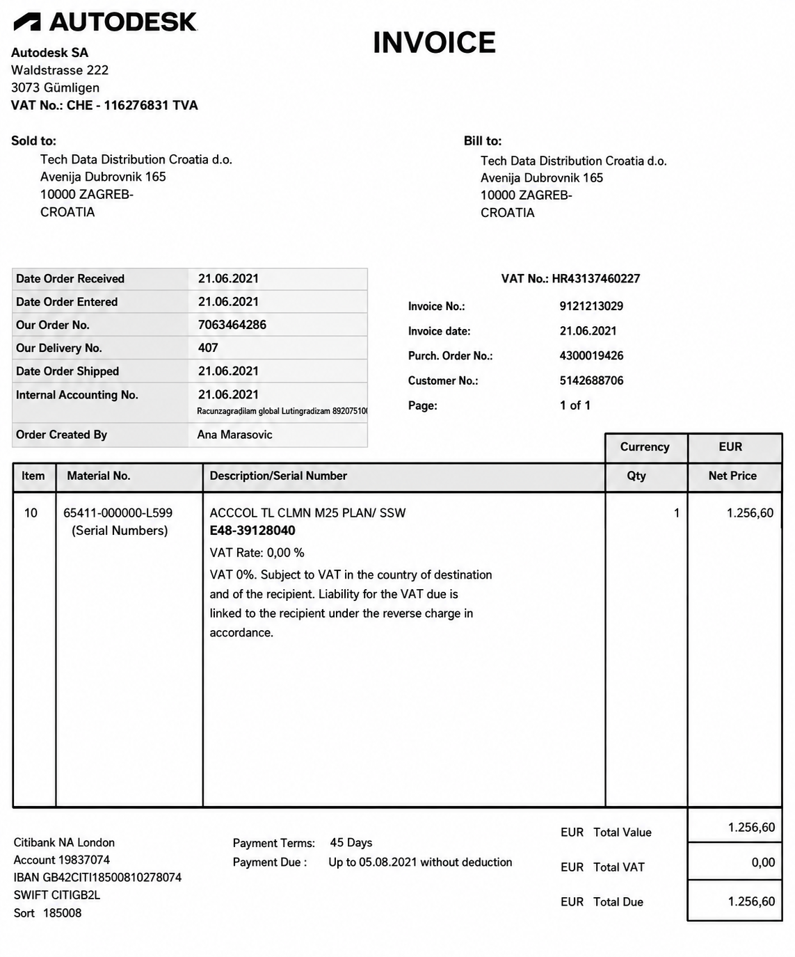 Autodesk Invoice  - Free AI Invoice Generator, 50+ Real Invoice Examples