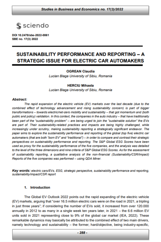 EV Sustainability Report