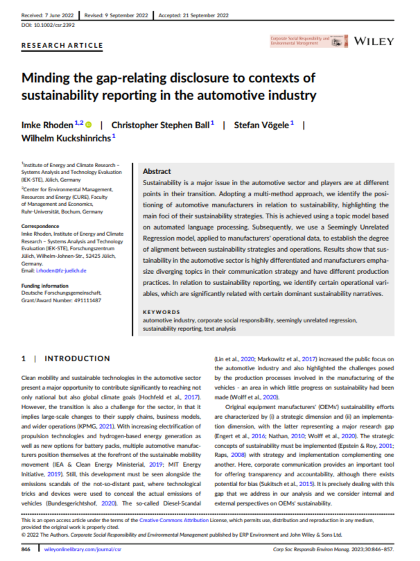 Automotive Sustainability Report