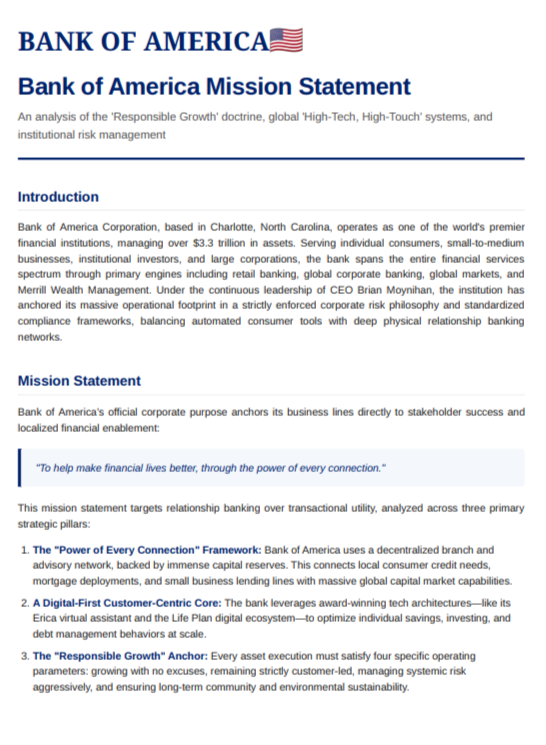 Bank of America Mission Statement - Free AI Mission Statement Generator, 50+ Real Mission Statement Examples