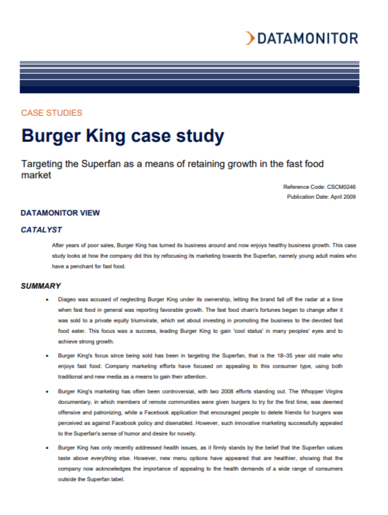 Burger King Case Study - Free AI Case Study Generator, 50+ Real Case Study Examples