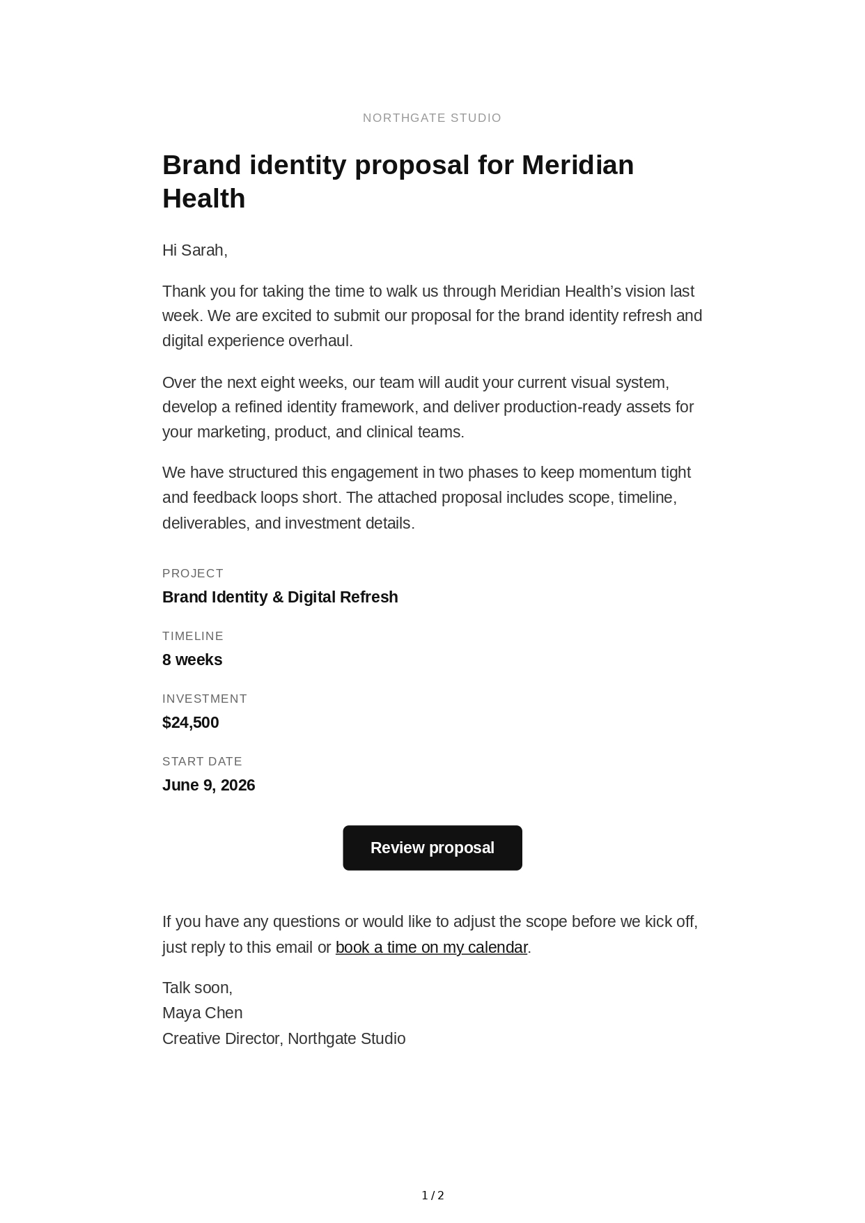 Business Proposal Email - Free AI Email Generator, 50+ Real Email Examples