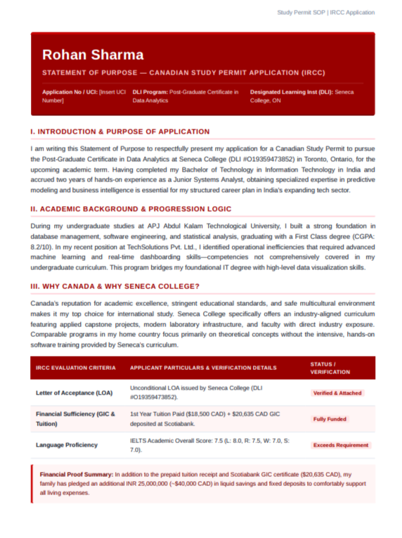Canada Study Permit Statement of Purpose - Free AI Statement of Purpose Generator with 50+ Real Statement of Purpose Examples