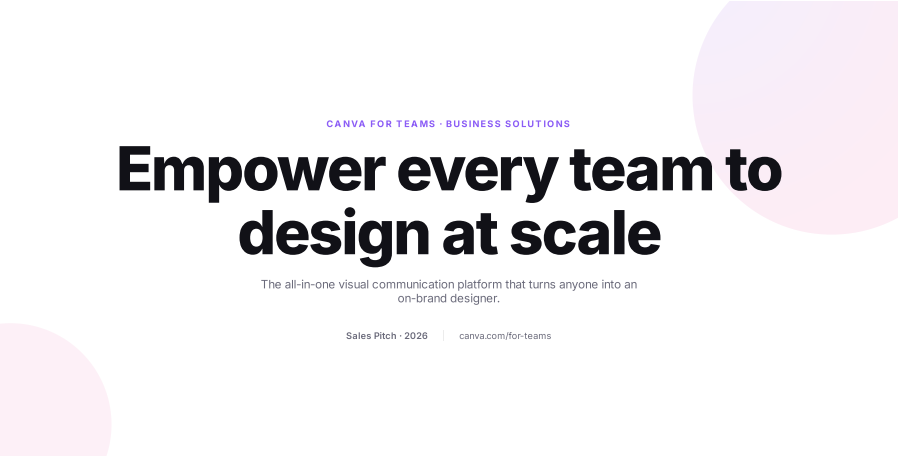 Canva for Teams Sales Pitch Presentation - Free AI Sales Pitch Generator, 30+ Real Sales Pitch Examples