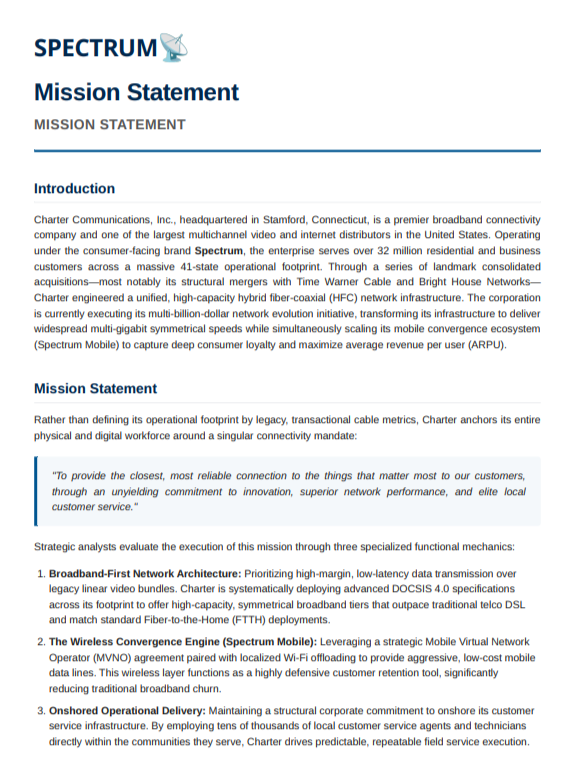 Charter Communications Mission Statement - Free AI Mission Statement Generator, 50+ Real Mission Statement Examples
