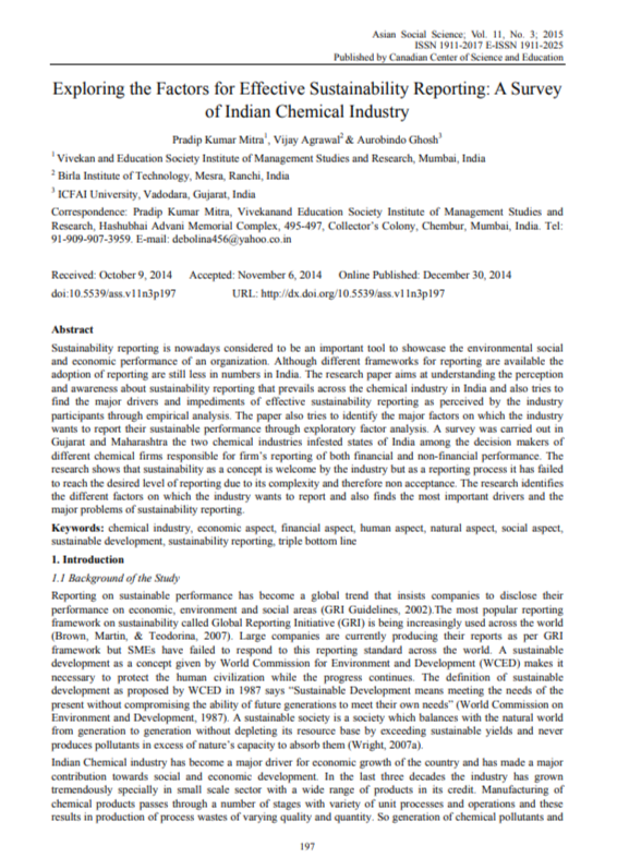 Chemical Industry Sustainability Report