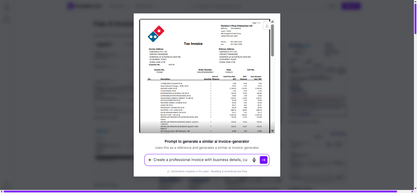 Invoice Examples