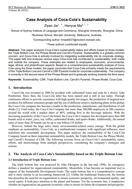 Coca Cola Sustainability Report - Free AI Sustainability Report Generator, 50+ Real Sustainability Report Examples