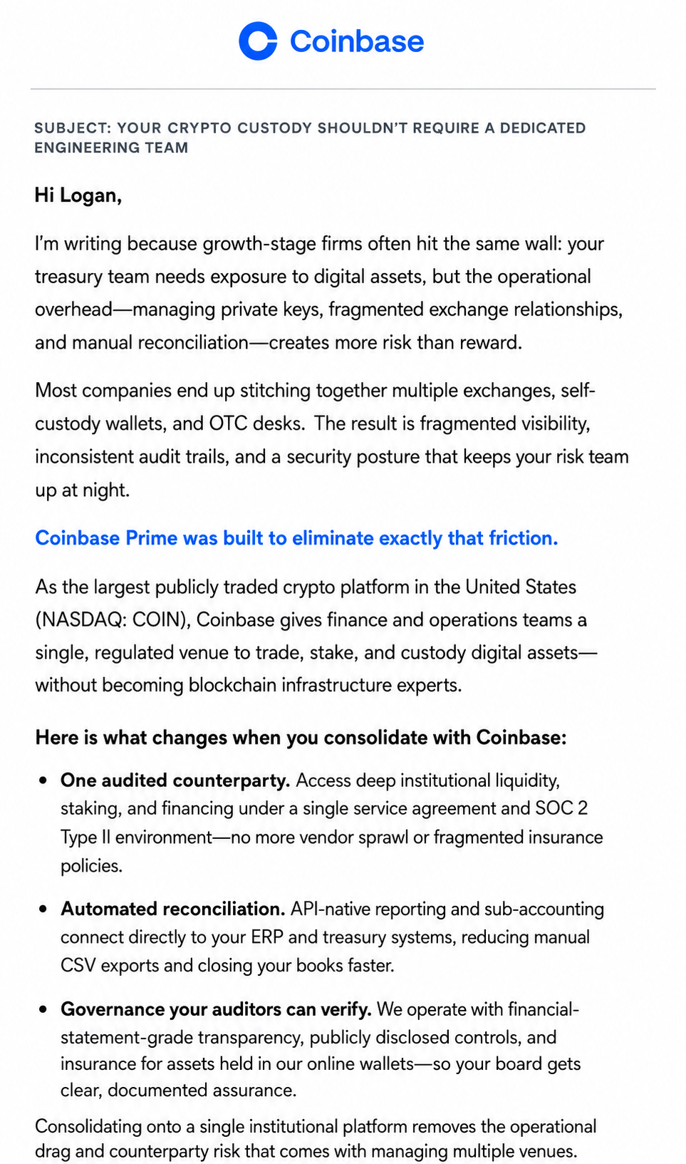 Coinbase Sales Email - Free AI Sales Pitch Generator, 30+ Real Sales Pitch Examples