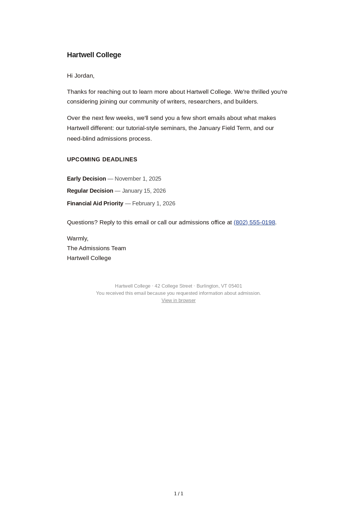 College Admission Inquiry Email - Free AI Email Generator, 50+ Real Email Examples