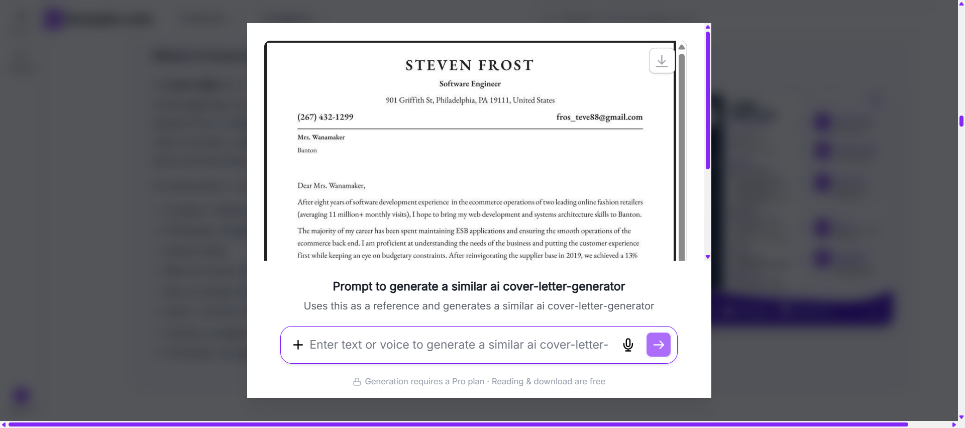 Cover Letter