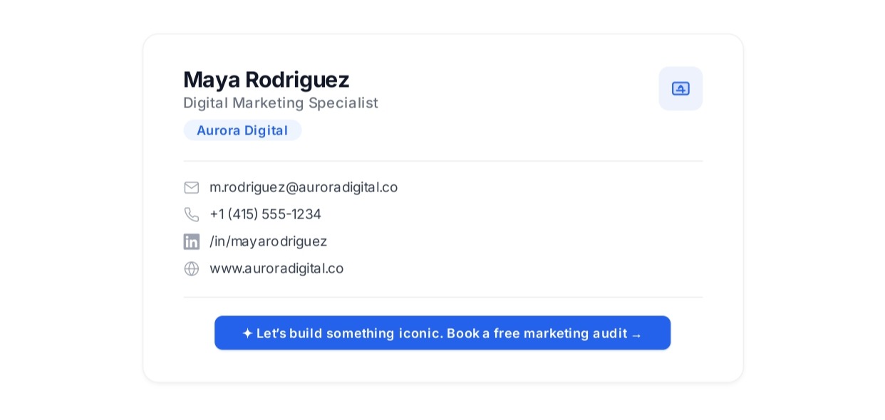 Digital Marketing Specialist Email Signature - Free AI Email Signature Generator, 50+ Real Email Signature Examples