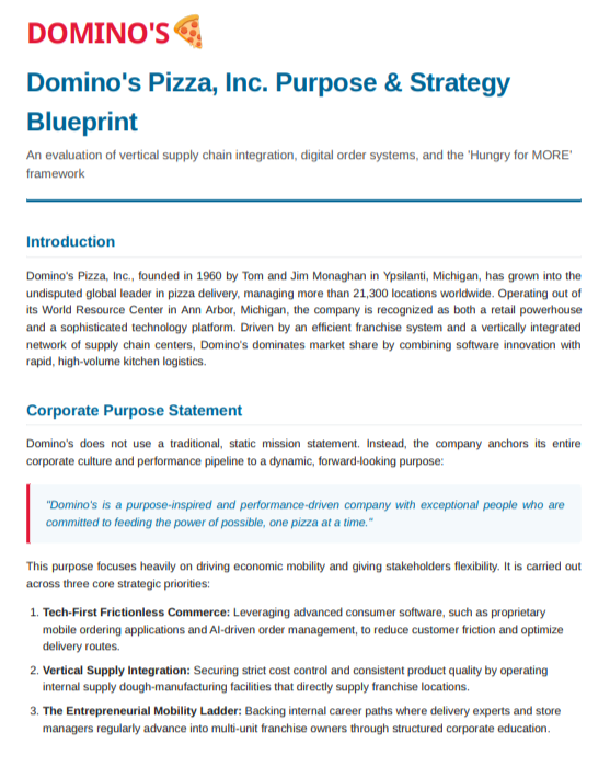Dominos Pizza Mission Statement - Free AI Mission Statement Generator, 50+ Real Mission Statement Examples