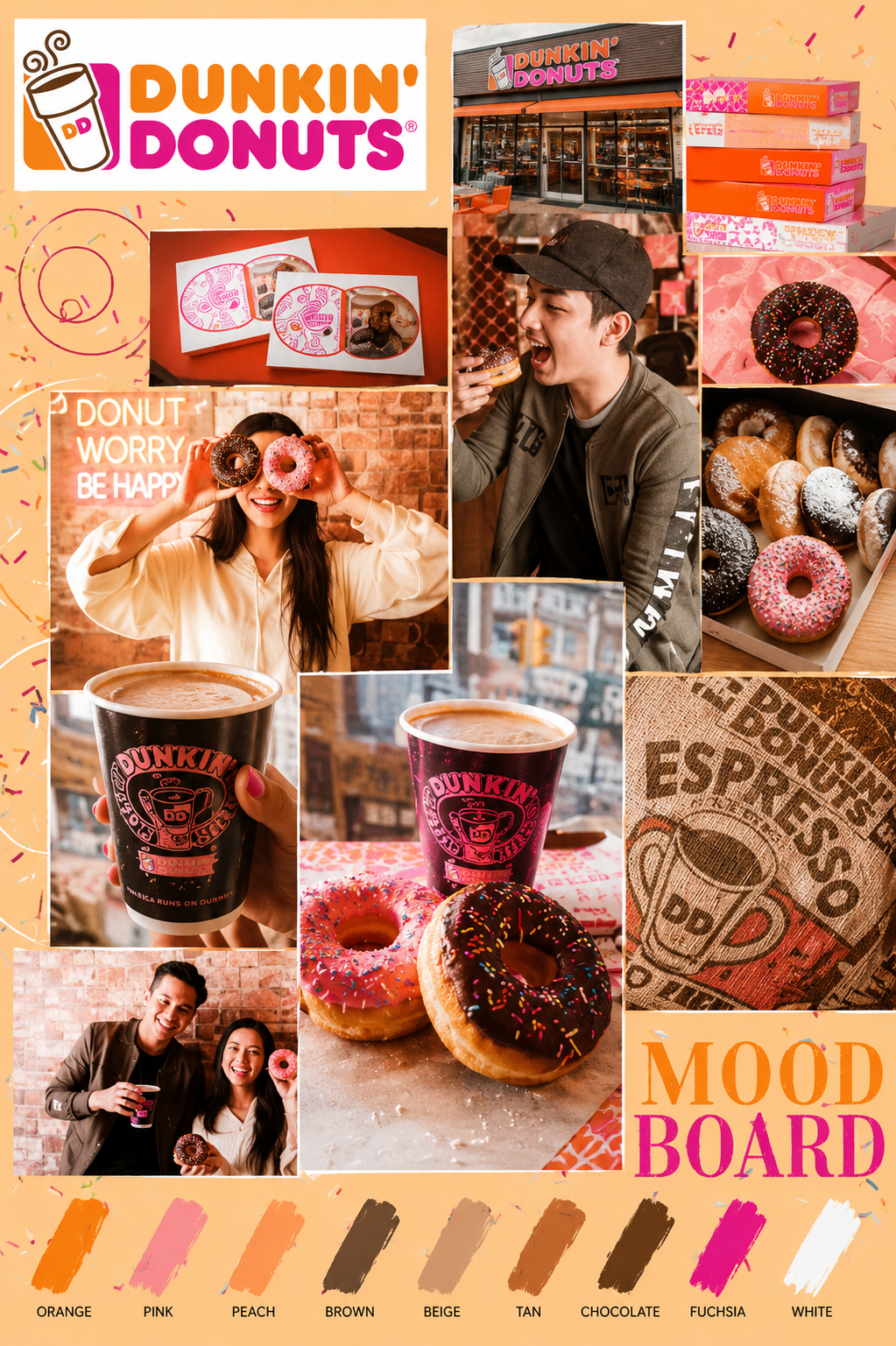 Dunkin' Donuts Coffee & Donuts Mood Board - Free AI Mood Board Generator, 50+ Real Mood Board Examples