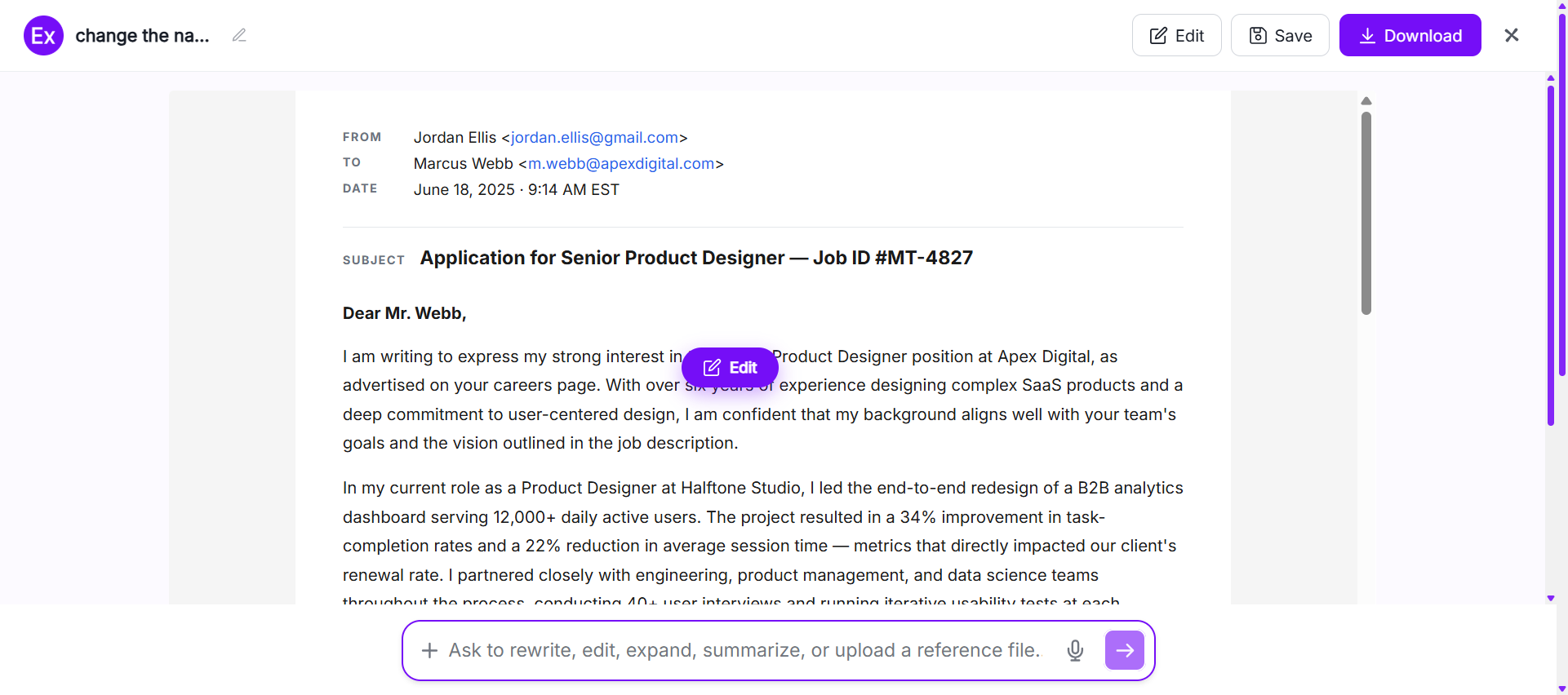 Email Examples