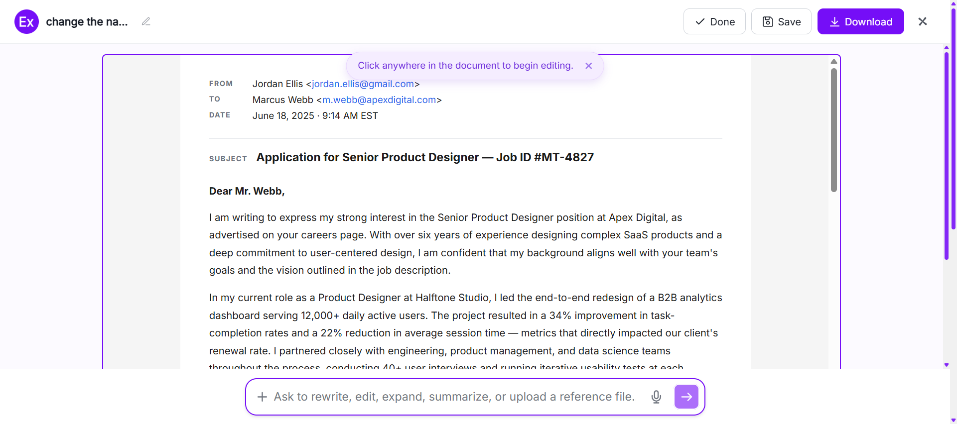 Email Examples