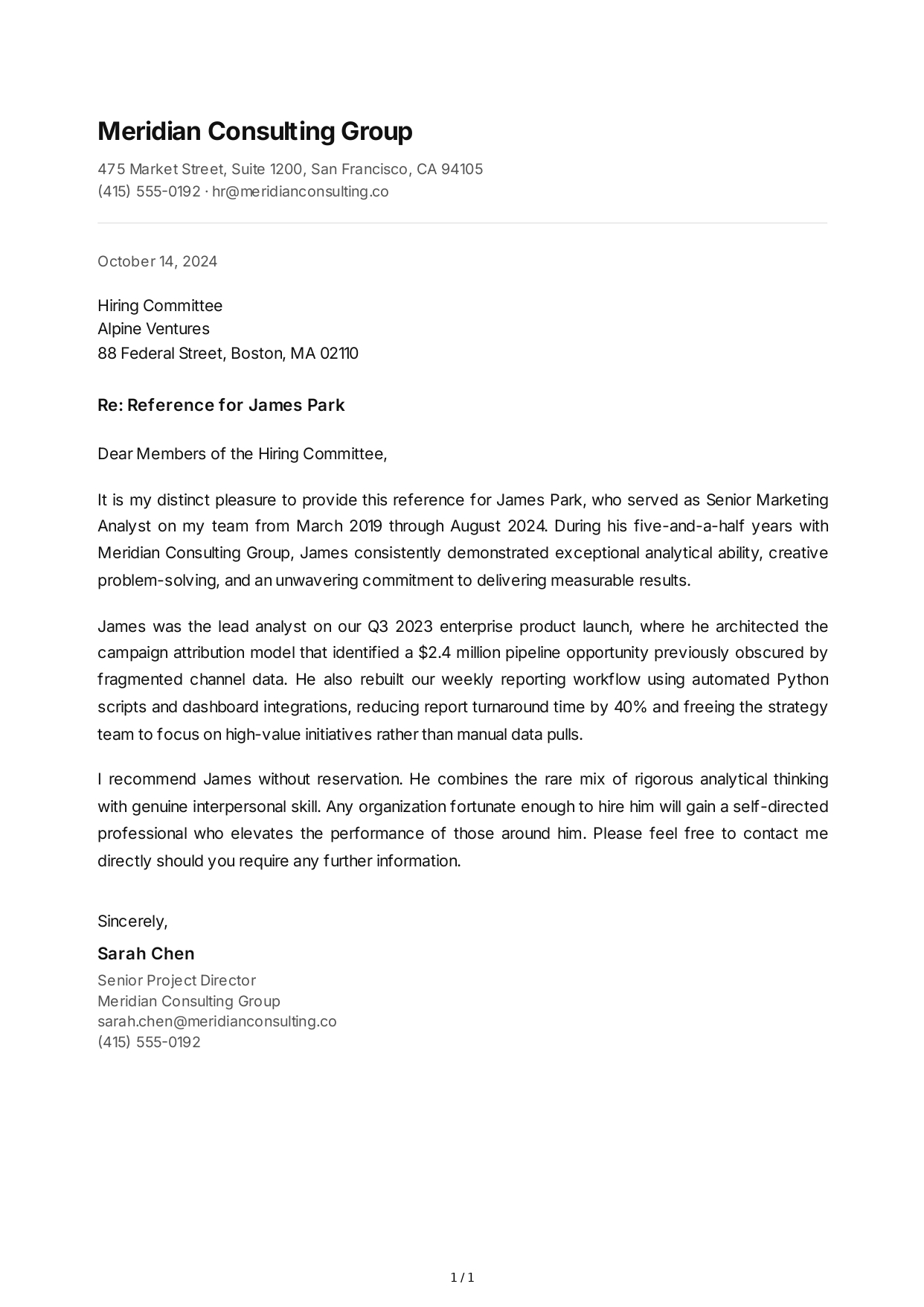 Employee Reference Letter - Free AI Reference Letter Generator, 50+ Real Reference Letter Examples