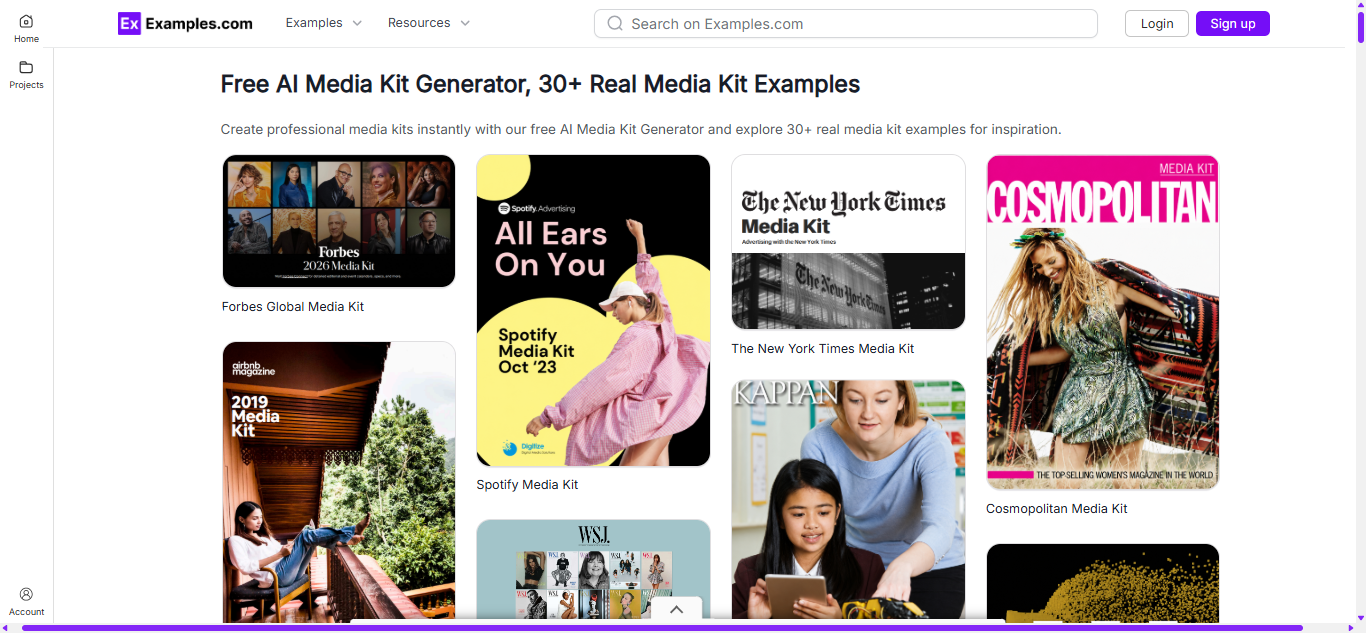Media Kit Examples