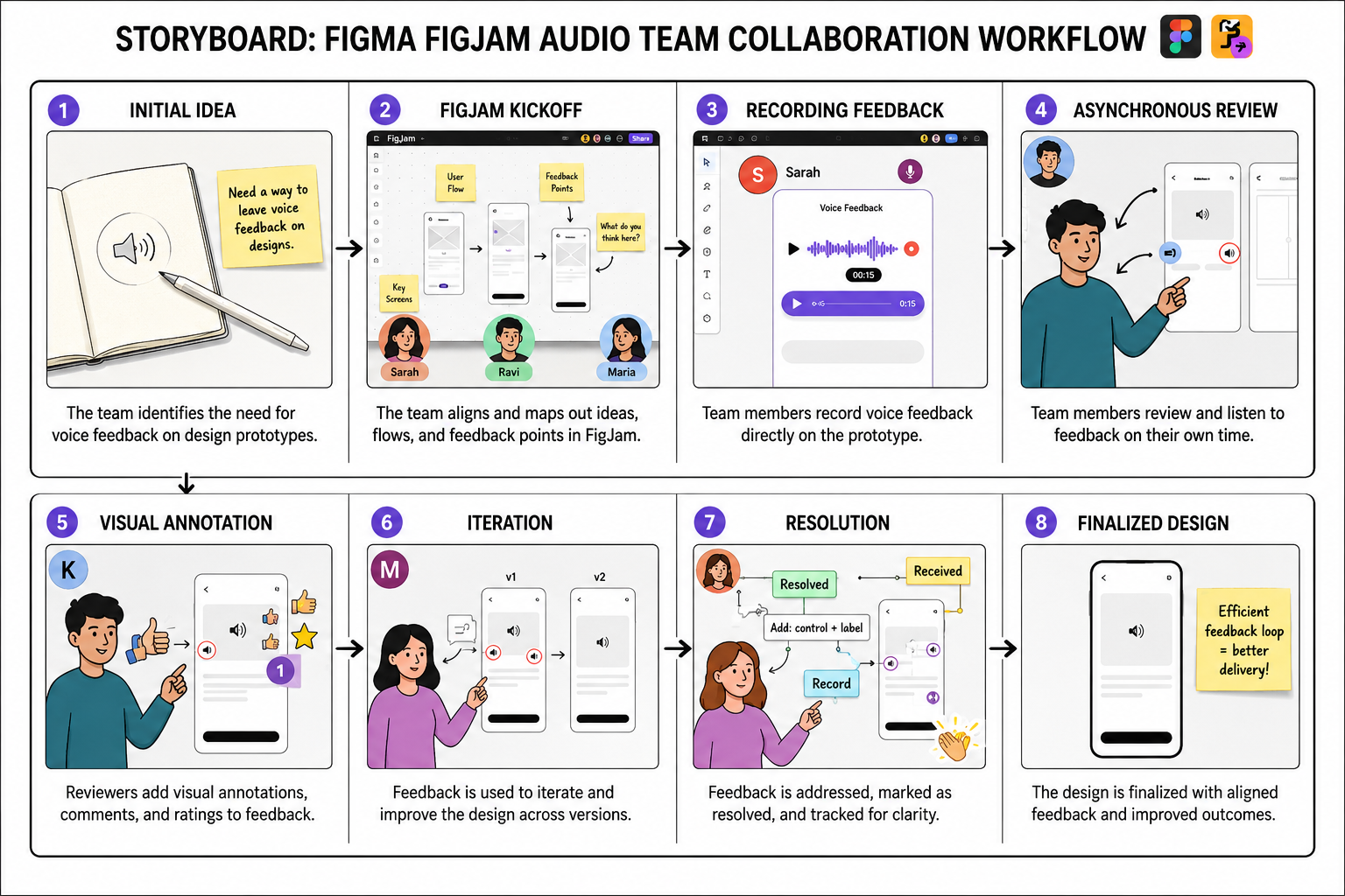 Figma FigJam Audio Team Collaboration Storyboard - Free AI Storyboard Generator, 40+ Real Storyboard Examples