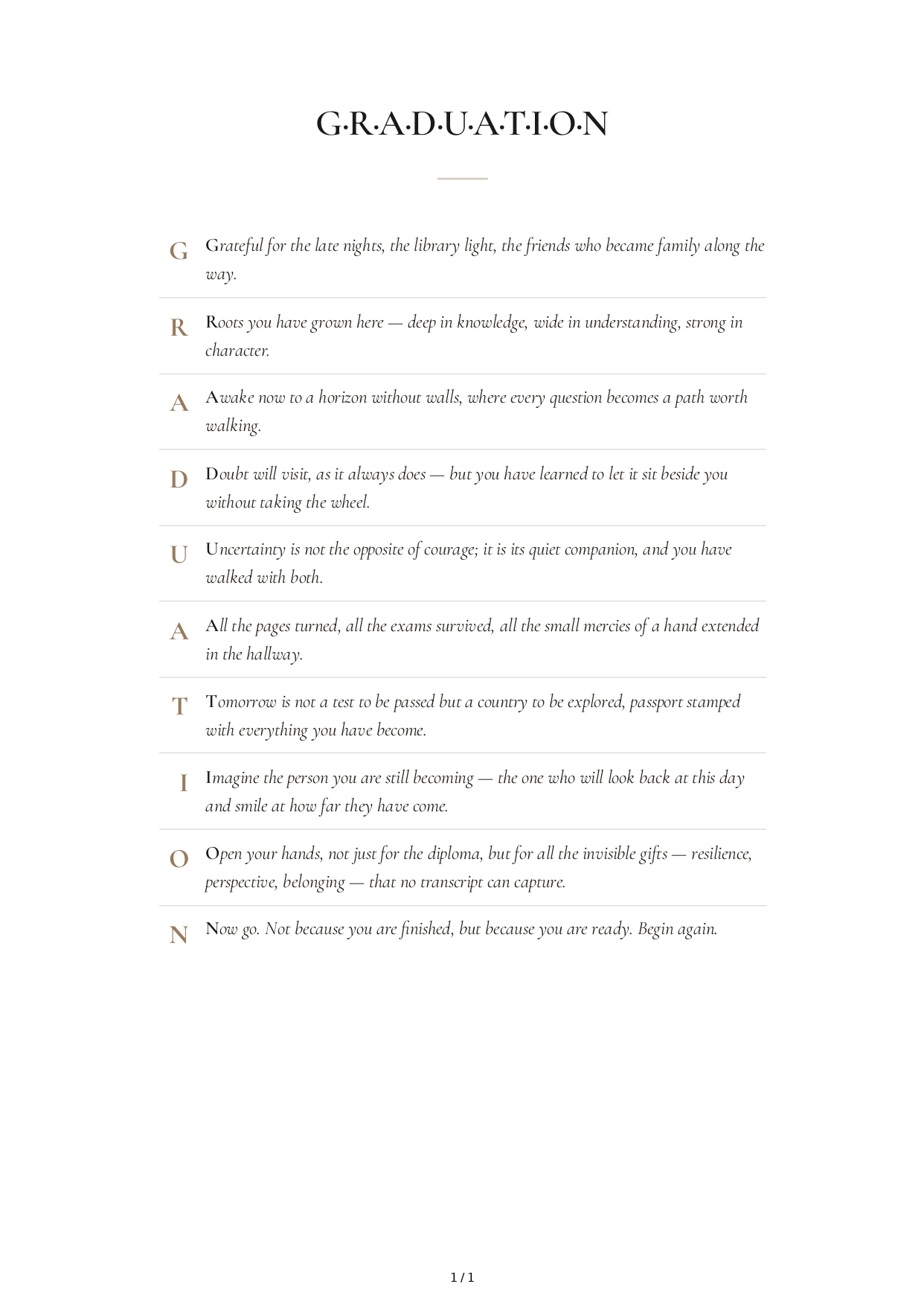 Graduation Acrostic Poem - Free AI Acrostic Poem Generator, 50+ Real Acrostic Poem Examples