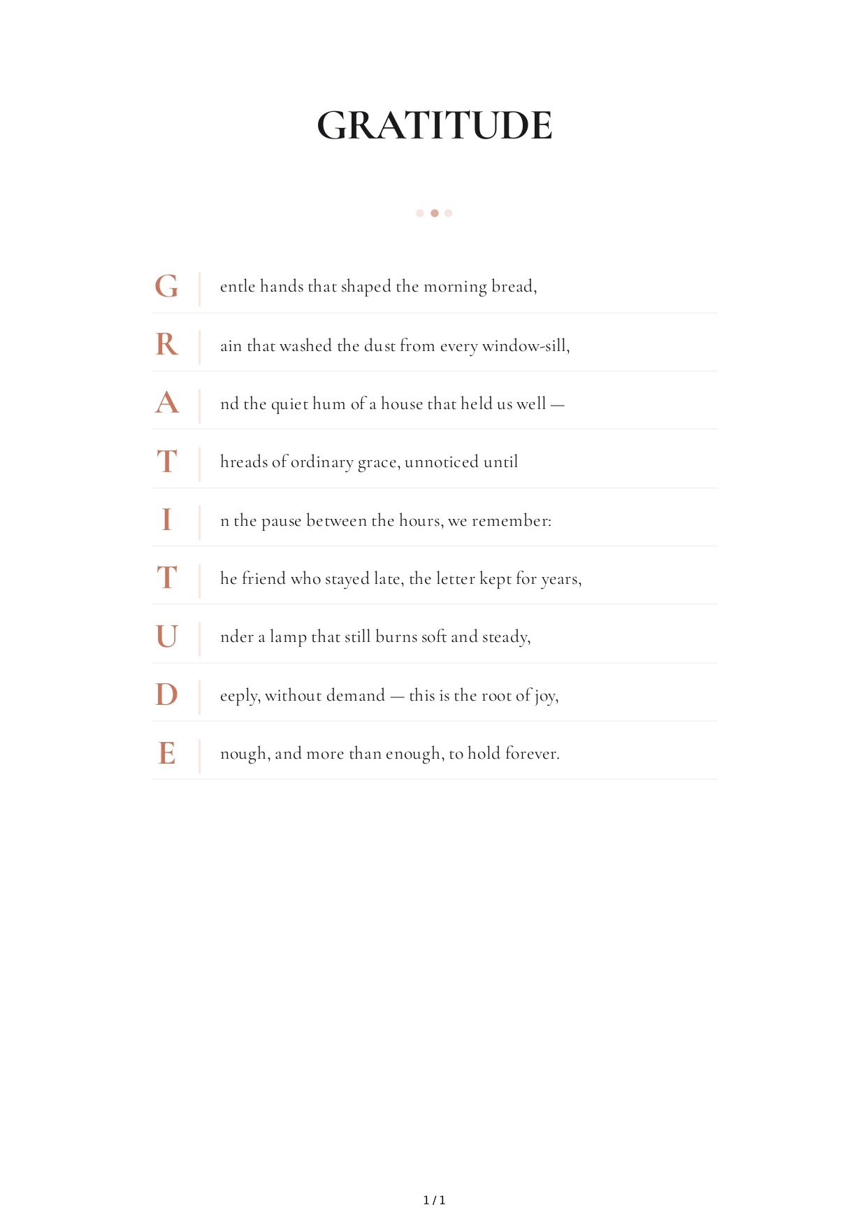 Gratitude Acrostic Poem - Free AI Acrostic Poem Generator, 50+ Real Acrostic Poem Examples