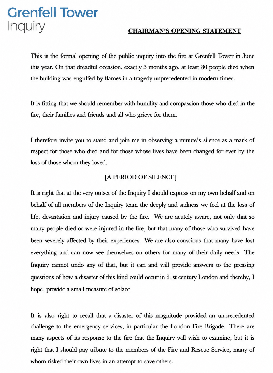 Grenfell Inquiry Opening Statement - Free AI Opening Statement Generator, 50+ Real Opening Statement Examples