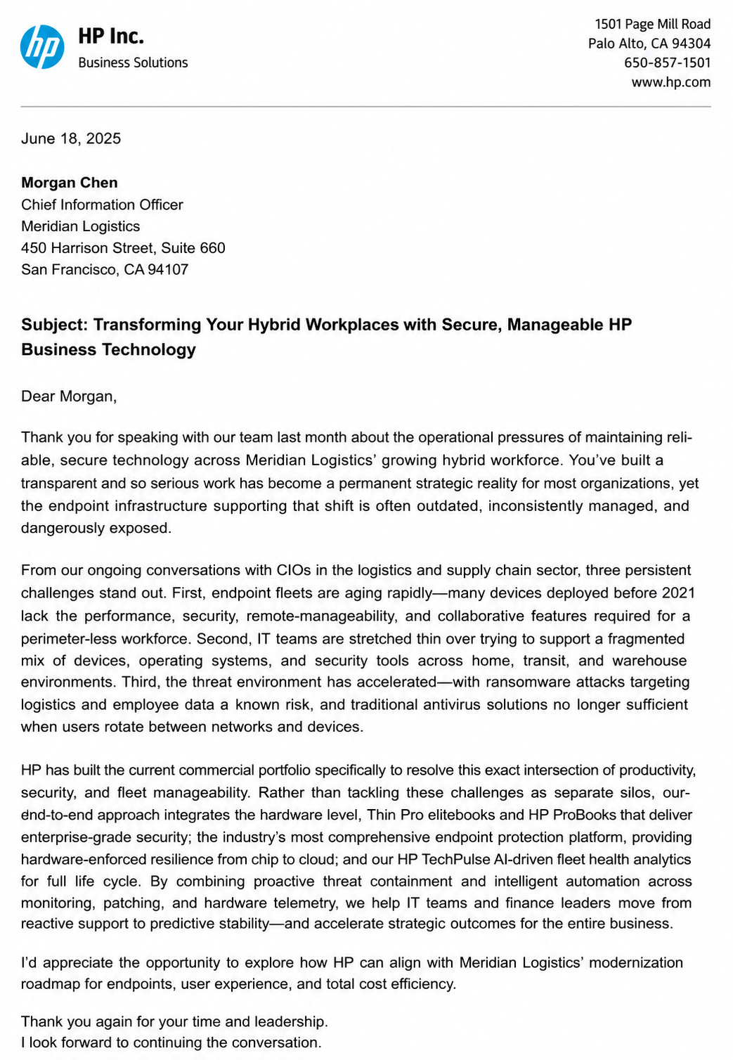 HP Sales Letter - Free AI Sales Pitch Generator, 30+ Real Sales Pitch Examples