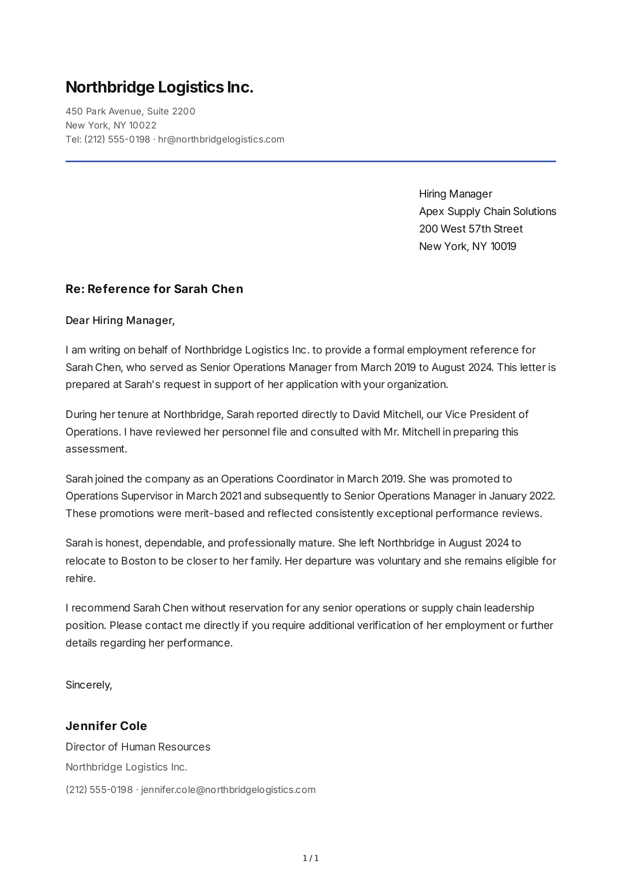 HR Reference Letter - Free AI Reference Letter Generator, 50+ Real Reference Letter Examples
