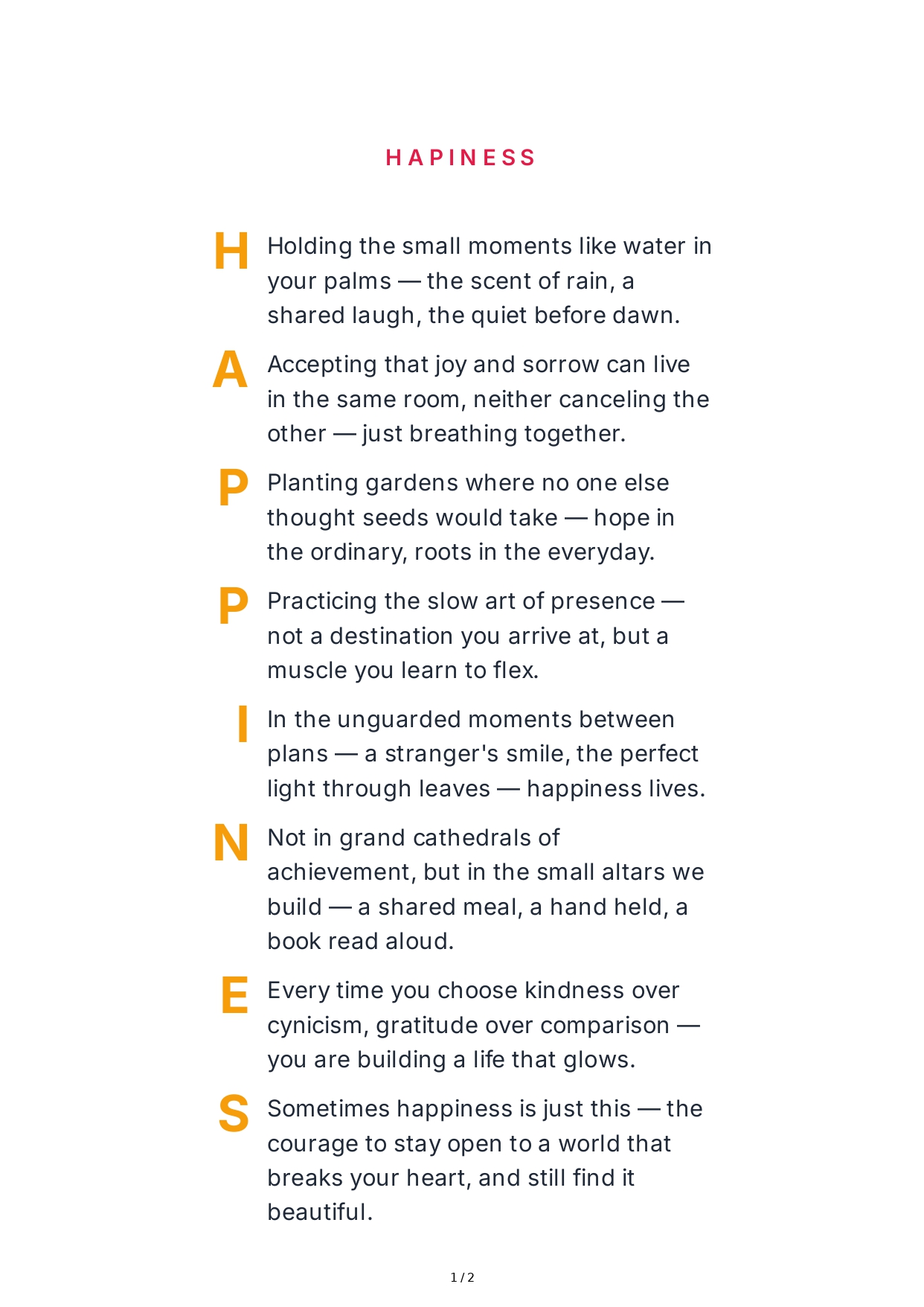 Happiness Acrostic Poem - Free AI Acrostic Poem Generator, 50+ Real Acrostic Poem Examples