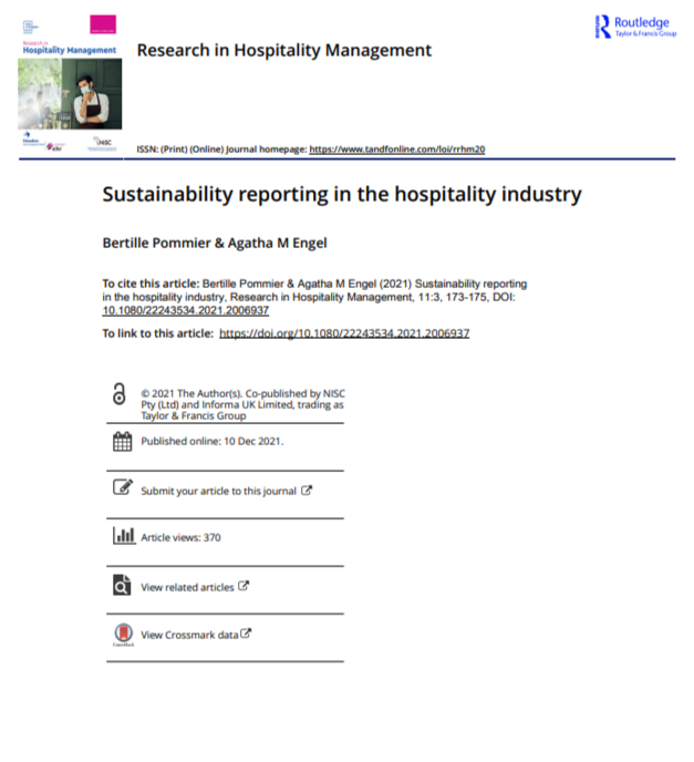 Hospitality Sustainability Report