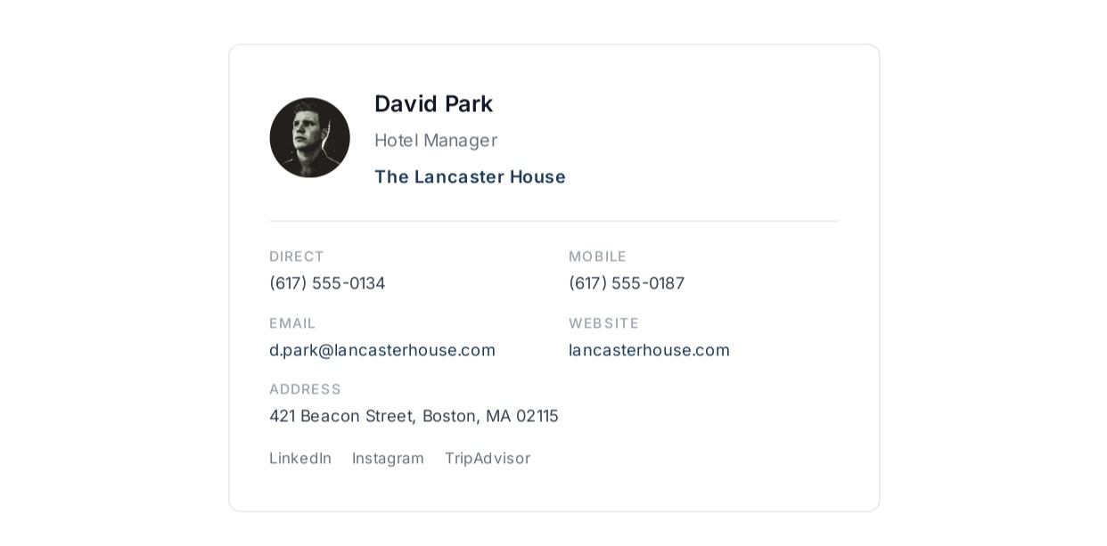 Hotel Manager Email Signature - Free AI Email Signature Generator, 50+ Real Email Signature Examples