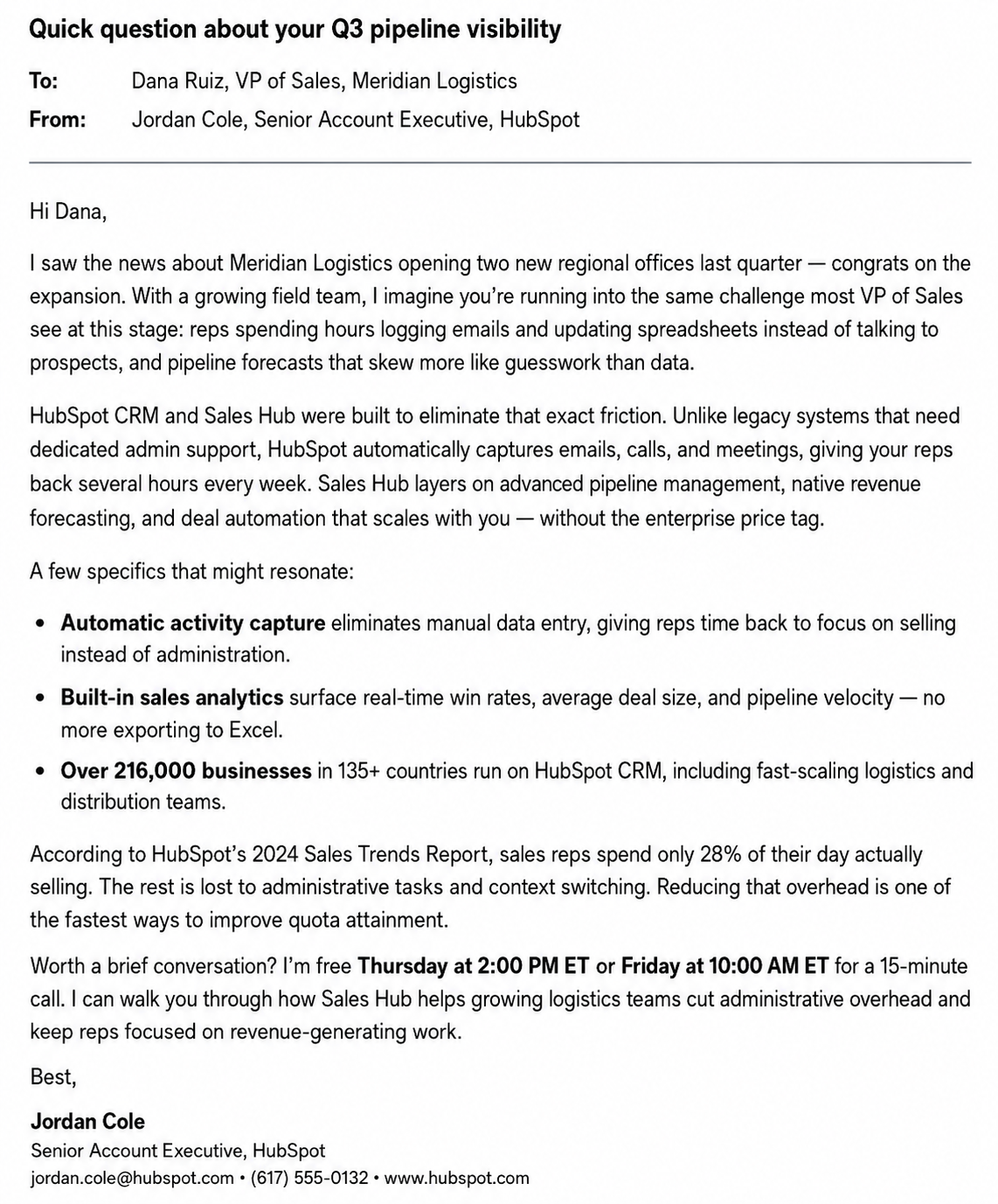 HubSpot Sales Email - Free AI Sales Pitch Generator, 50+ Real Sales Pitch Examples