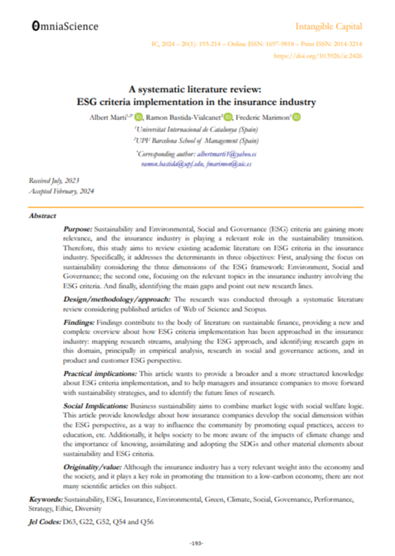 Insurance Sustainability Report
