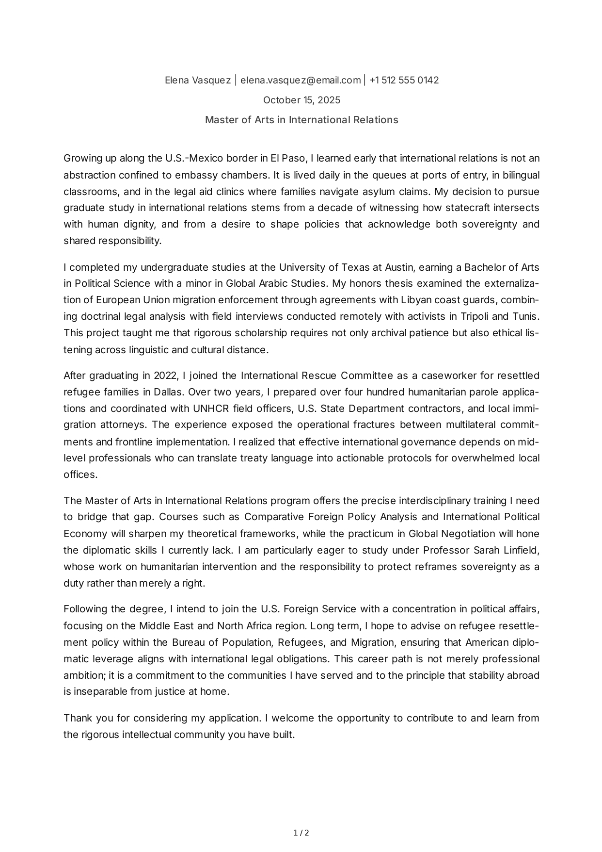 International Relations Personal Statement - Free AI Personal Statement Generator, 50+ Real Personal Statement Examples