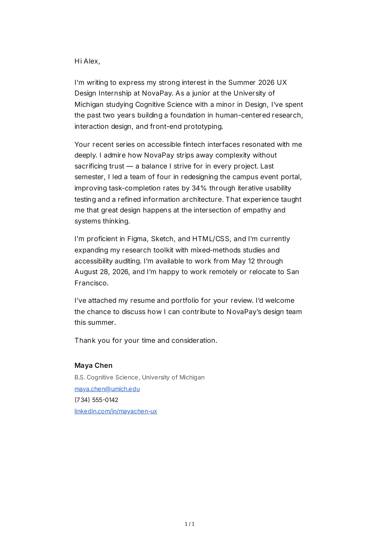 Internship Application Email - Free AI Email Generator, 50+ Real Email Examples