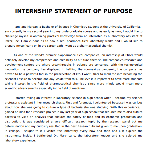 Internship Statement of Purpose - Free AI Statement of Purpose Generator with 50+ Real SOP Examples