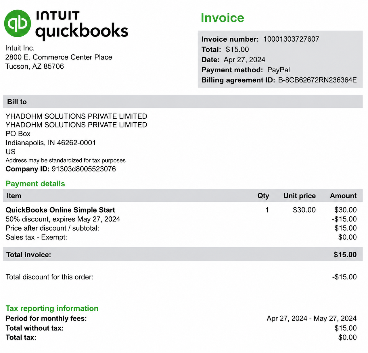 Intuit Invoice  - Free AI Invoice Generator, 50+ Real Invoice Examples