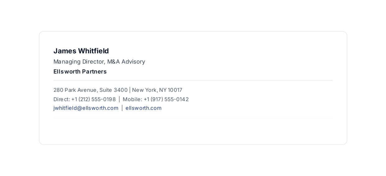 Investment Banker Email Signature - Free AI Email Signature Generator, 50+ Real Email Signature Examples