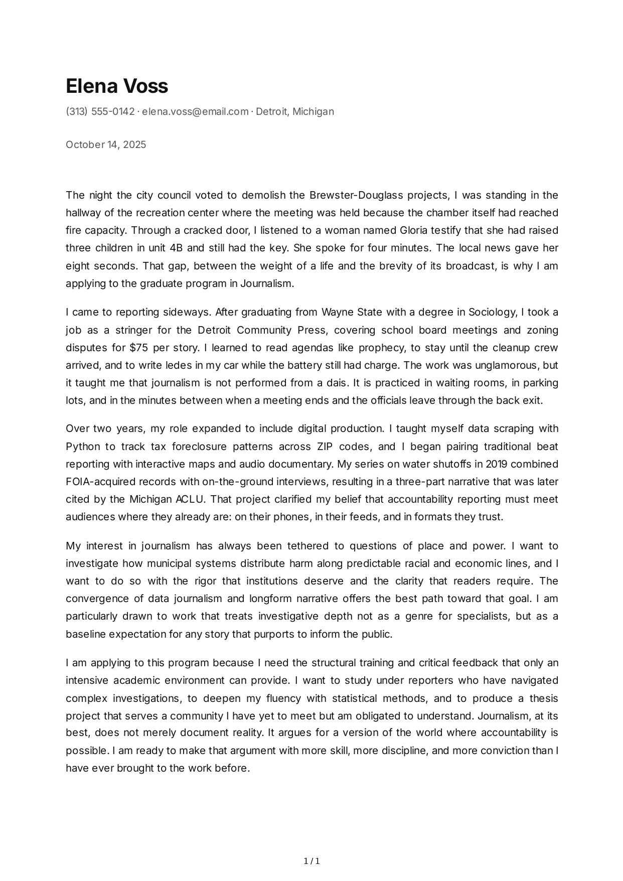 Journalism Personal Statement - Free AI Personal Statement Generator, 50+ Real Personal Statement Examples
