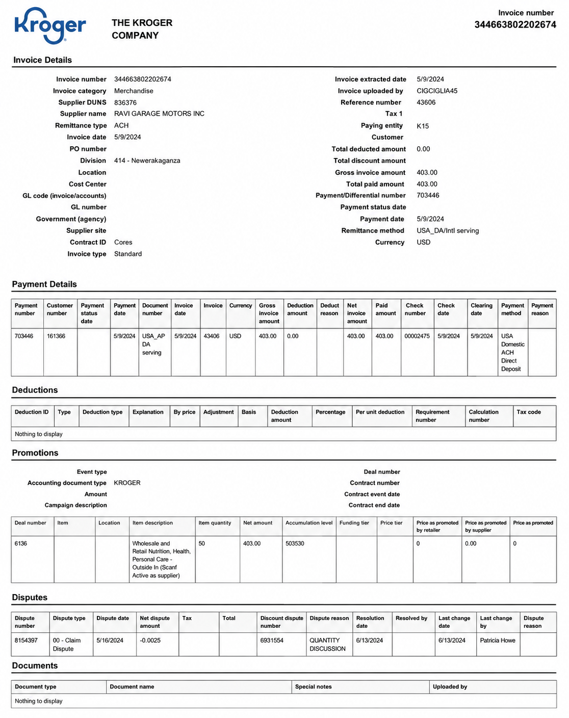Kroger Invoice  - Free AI Invoice Generator, 50+ Real Invoice Examples