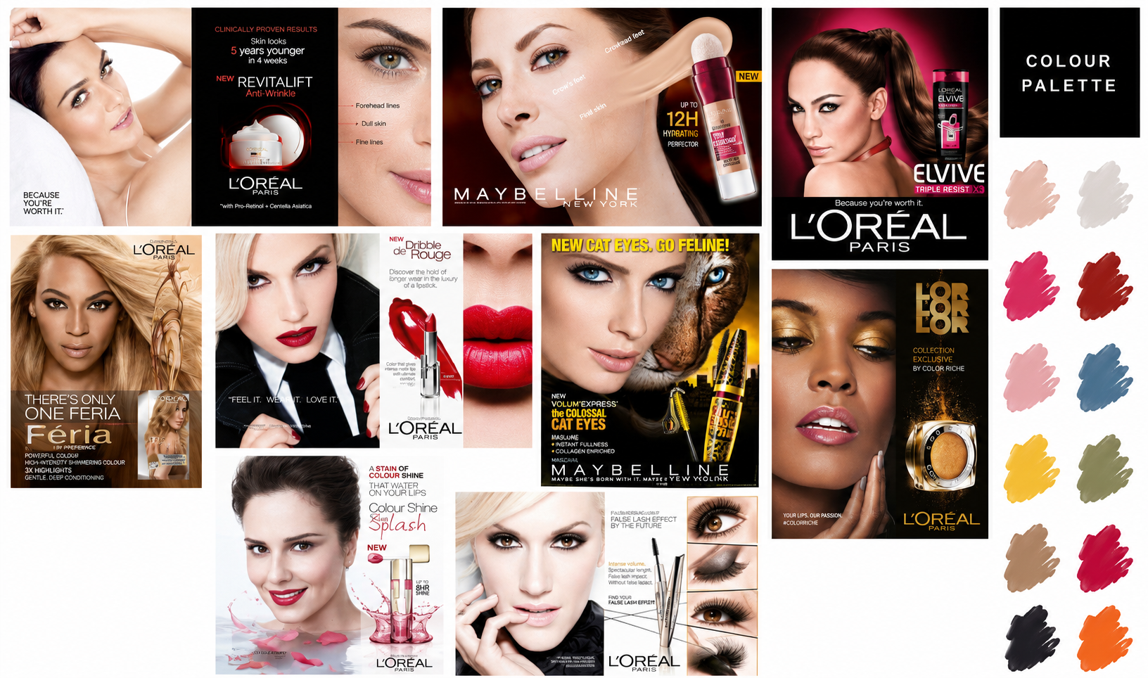 L'Oréal Beauty Products Mood Board - Free AI Mood Board Generator, 50+ Real Mood Board Examples