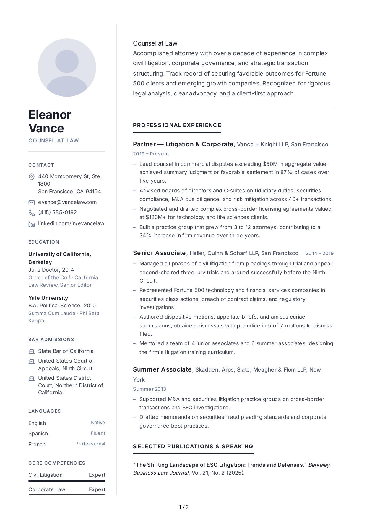 Lawyer CV - Free AI CV Maker, 50+ Real CV Examples