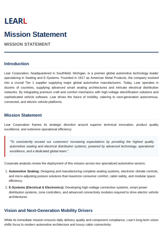 Lear Mission Statement - Free AI Mission Statement Generator, 50+ Real Mission Statement Examples