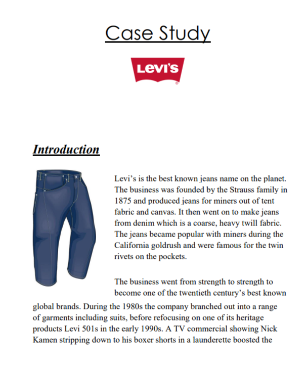 Levis Case Study - Free AI Case Study Generator, 50+ Real Case Study Examples